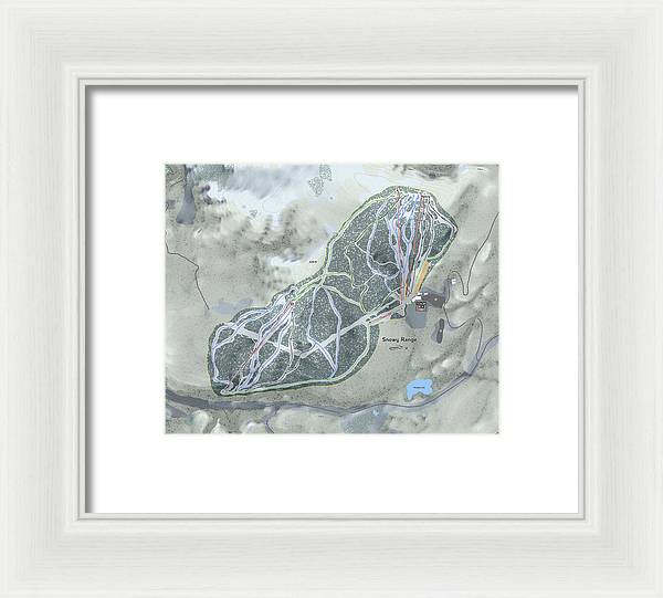 Snowy Range Ski Trail Map - Framed Print - Powderaddicts