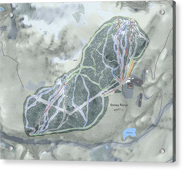 Snowy Range Ski Trail Map - Acrylic Print - Powderaddicts