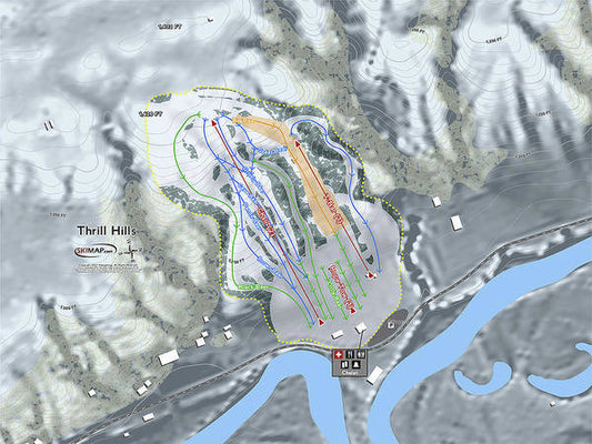 Thrill Hills Ski Trail Map - Art Print - Powderaddicts