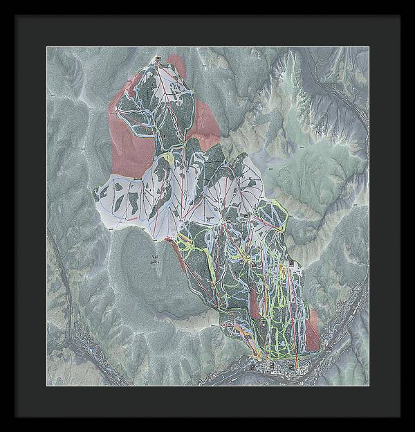 Vail Ski Resort Map - Framed Print - Powderaddicts