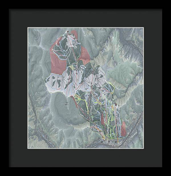 Vail Ski Resort Map - Framed Print - Powderaddicts