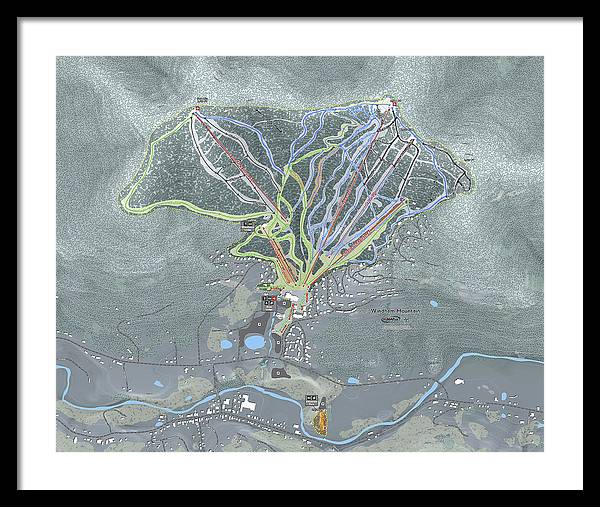 Windham Ski Trail Map - Framed Print - Powderaddicts