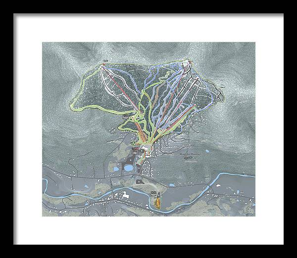 Windham Ski Trail Map - Framed Print - Powderaddicts