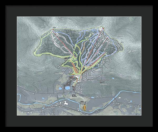 Windham Ski Trail Map - Framed Print - Powderaddicts