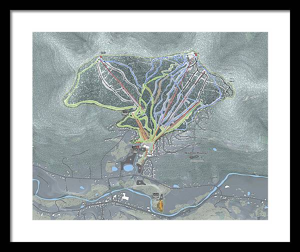 Windham Ski Trail Map - Framed Print - Powderaddicts