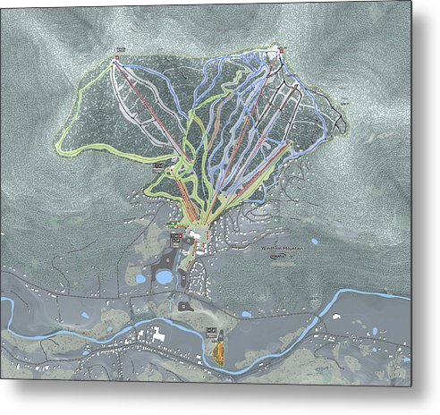 Windham Ski Trail Map - Metal Print - Powderaddicts