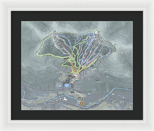Windham Ski Trail Map - Framed Print - Powderaddicts