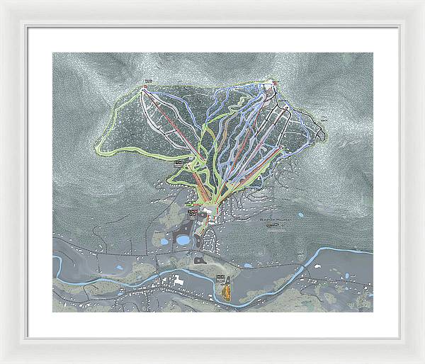 Windham Ski Trail Map - Framed Print - Powderaddicts