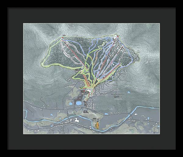 Windham Ski Trail Map - Framed Print - Powderaddicts