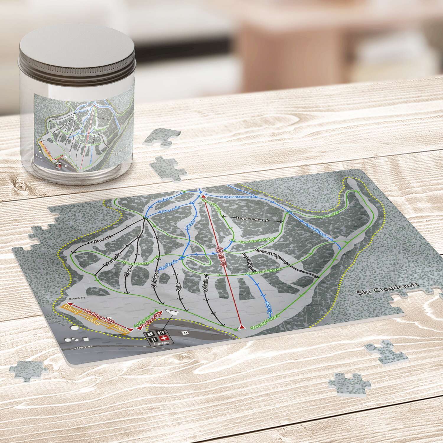 Ski Cloudcroft New Mexico Ski Trail Map Puzzle - Powderaddicts