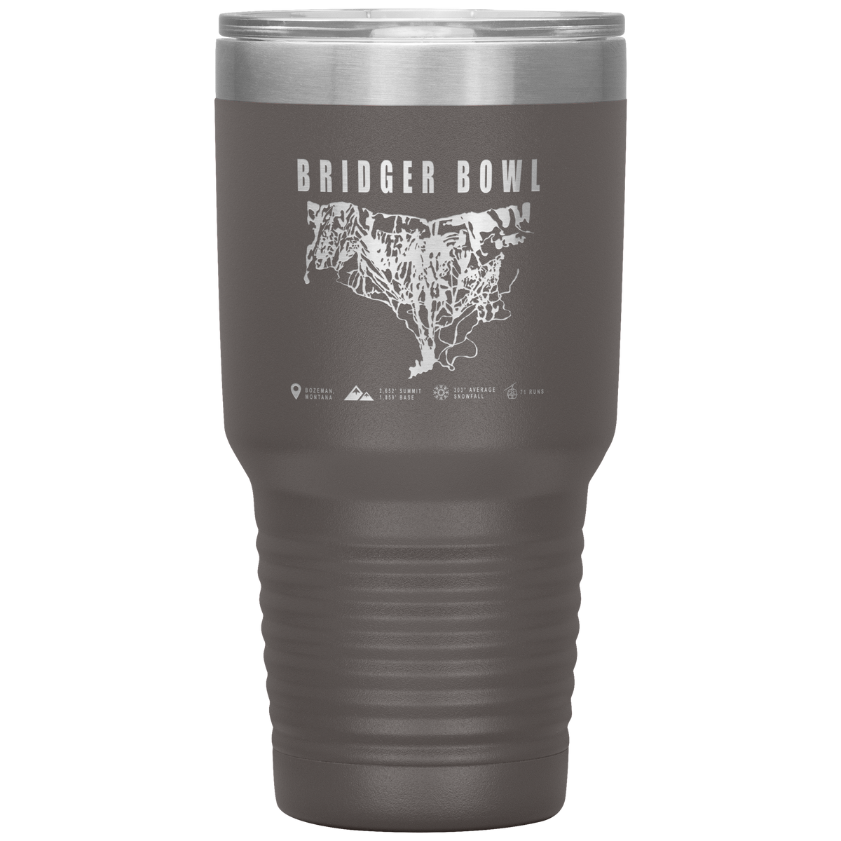 Bridger Bowl Montana Ski Trail Map 30oz Tumbler - Powderaddicts