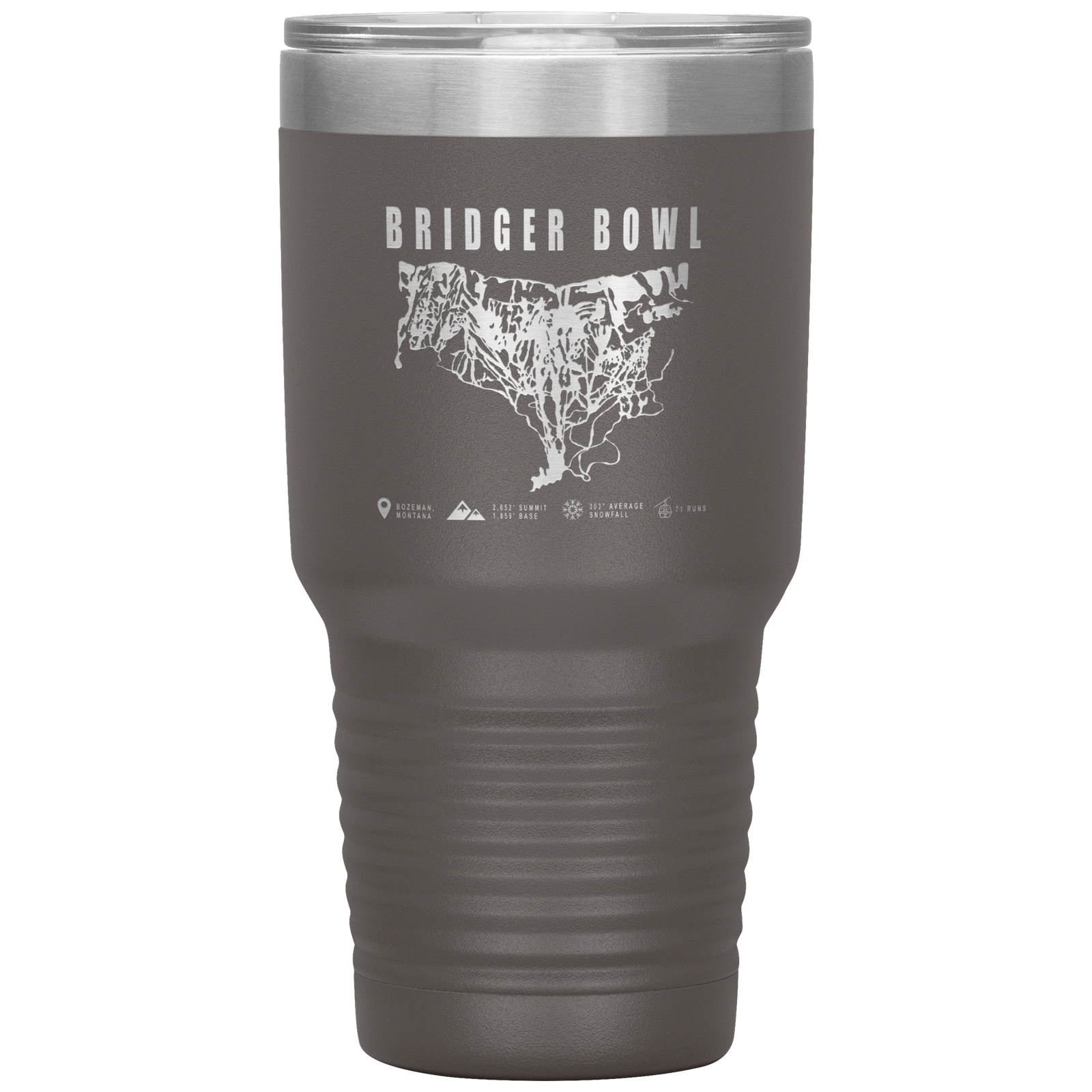 Bridger Bowl Montana Ski Trail Map 30oz Tumbler - Powderaddicts