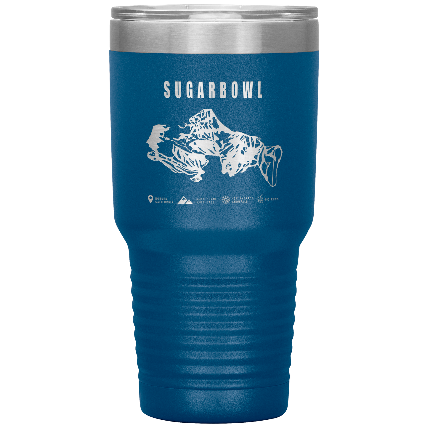 Sugarbowl, California Ski Trail Map 30oz Tumbler - Powderaddicts