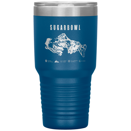 Sugarbowl, California Ski Trail Map 30oz Tumbler - Powderaddicts
