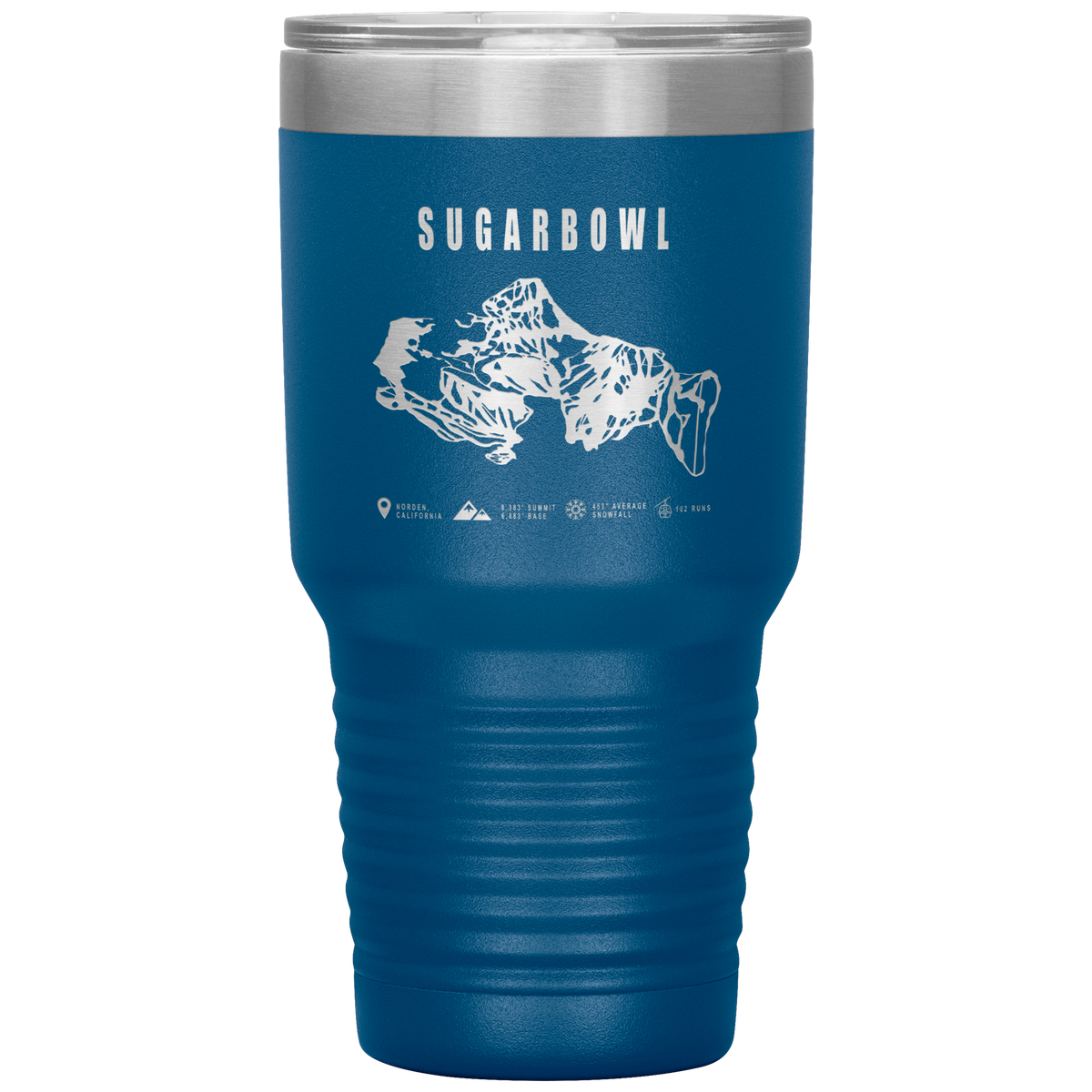 Sugarbowl, California Ski Trail Map 30oz Tumbler - Powderaddicts