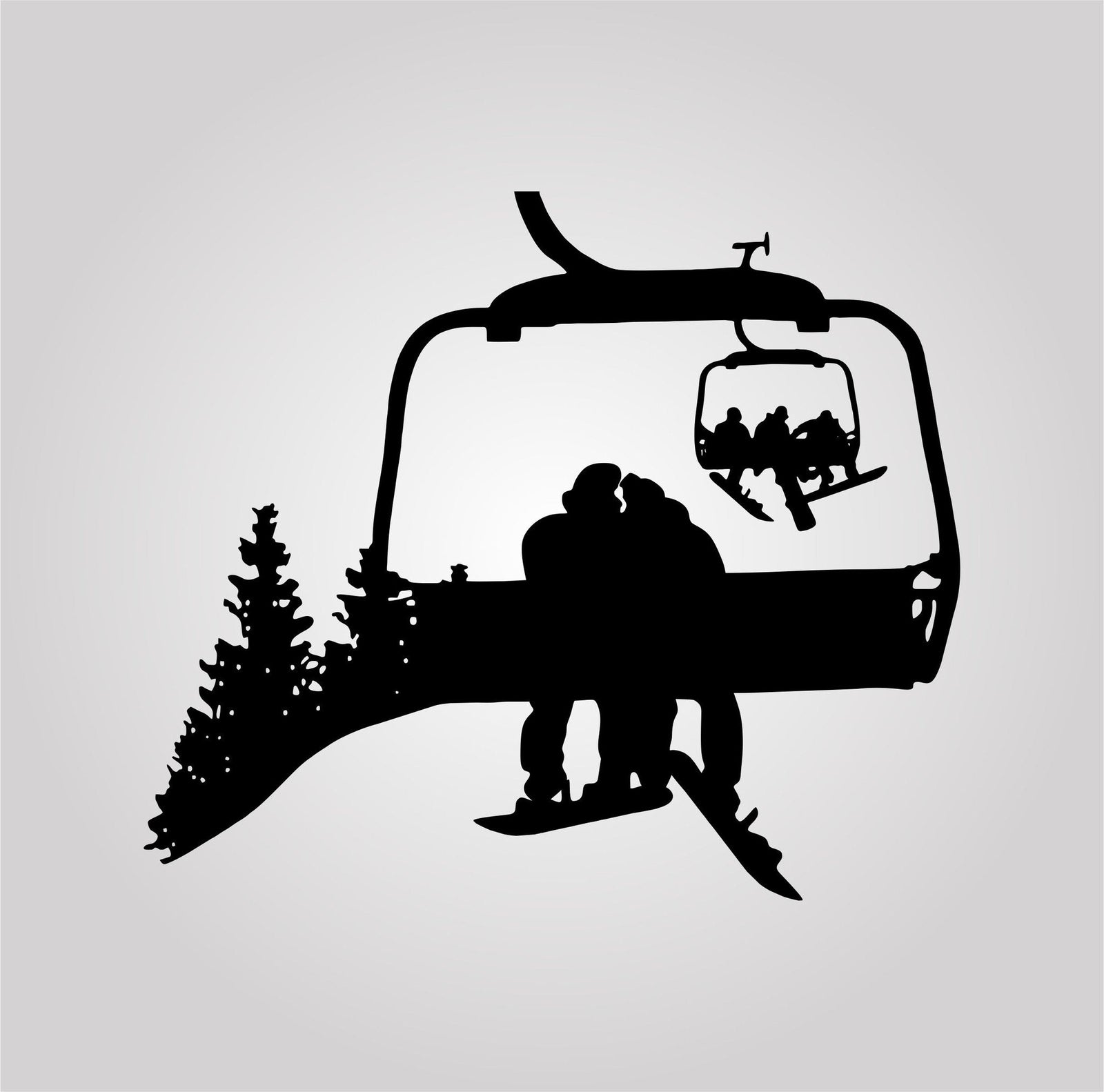 Snowboard Chairlift Decal - Powderaddicts