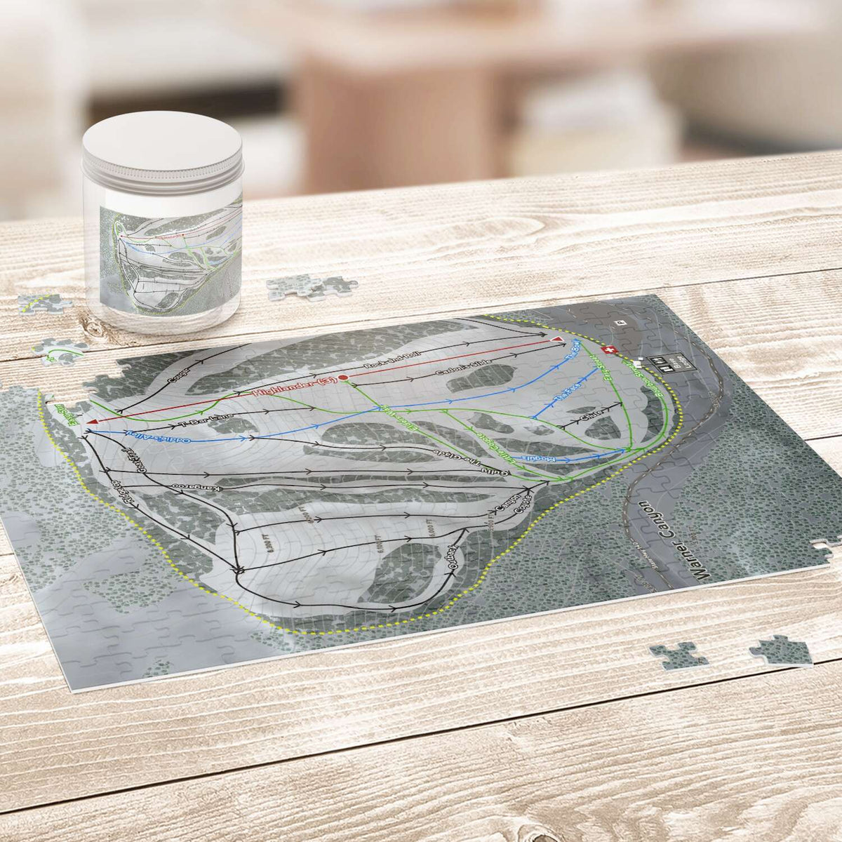 Warner Canyon, Oregon Ski Trail Map Puzzle - Powderaddicts