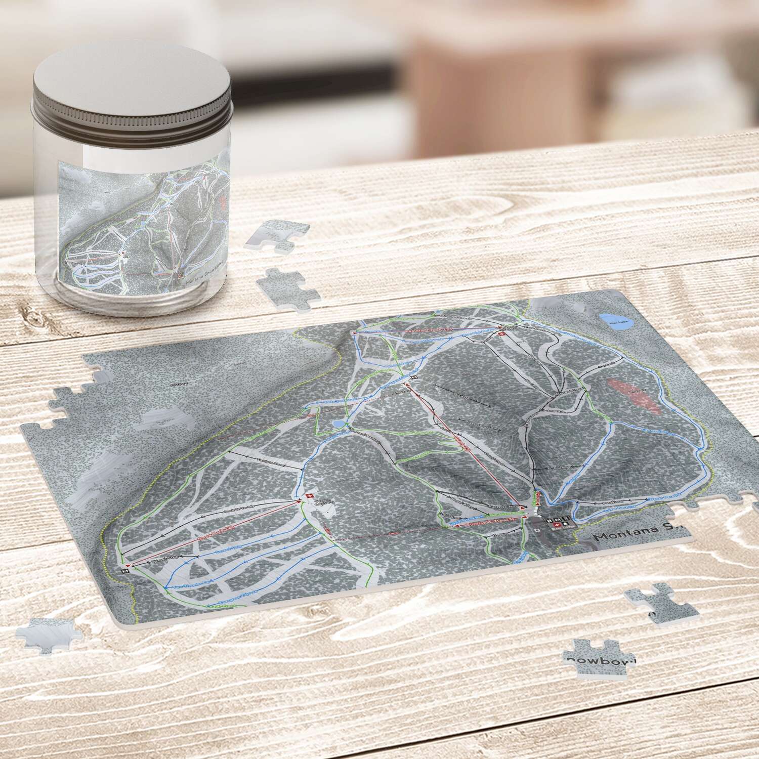 Montana Snowbowl Montana Ski Trail Map Puzzle - Powderaddicts