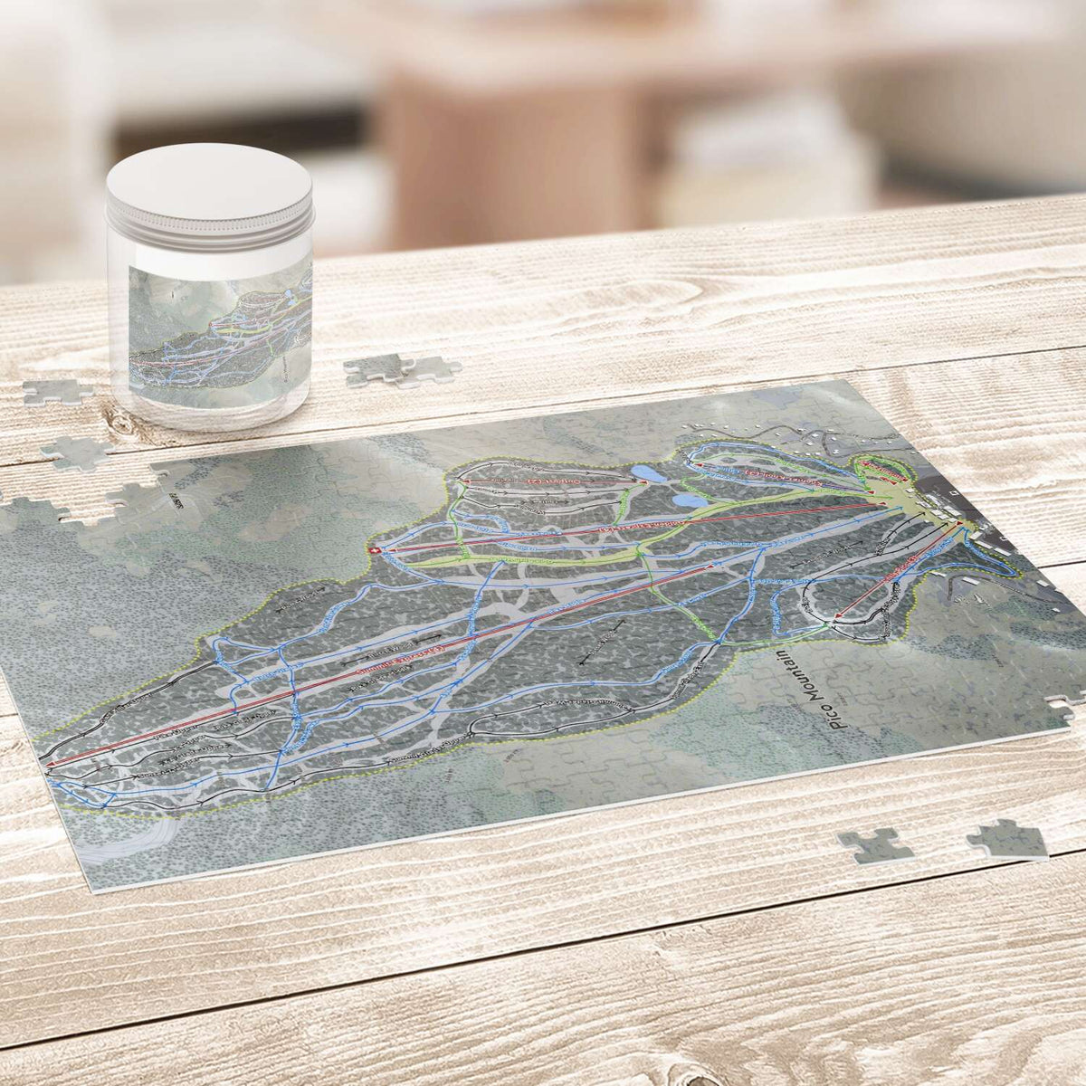 Pico Mountain, Vermont Ski Trail Map Puzzle - Powderaddicts