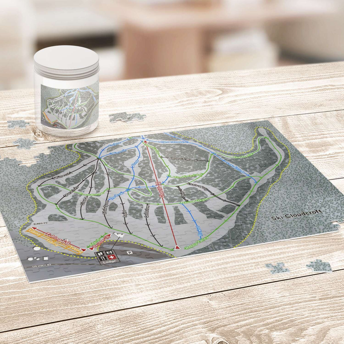 Ski Cloudcroft New Mexico Ski Trail Map Puzzle - Powderaddicts