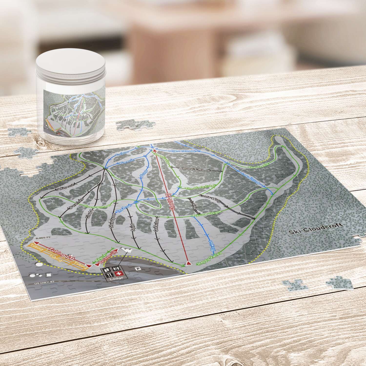 Ski Cloudcroft New Mexico Ski Trail Map Puzzle - Powderaddicts