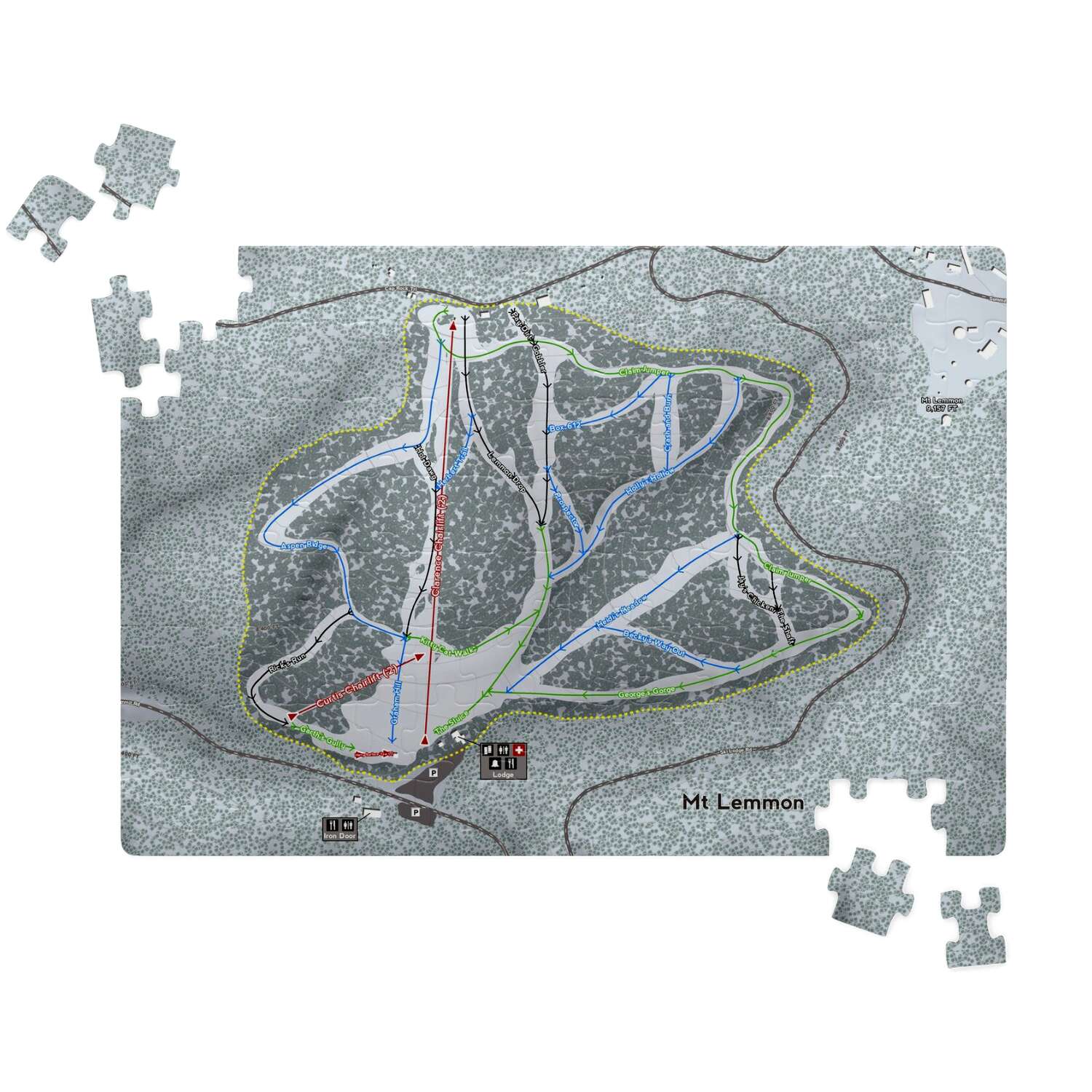Mt Lemmon Arizona Ski Trail Map Puzzle - Powderaddicts