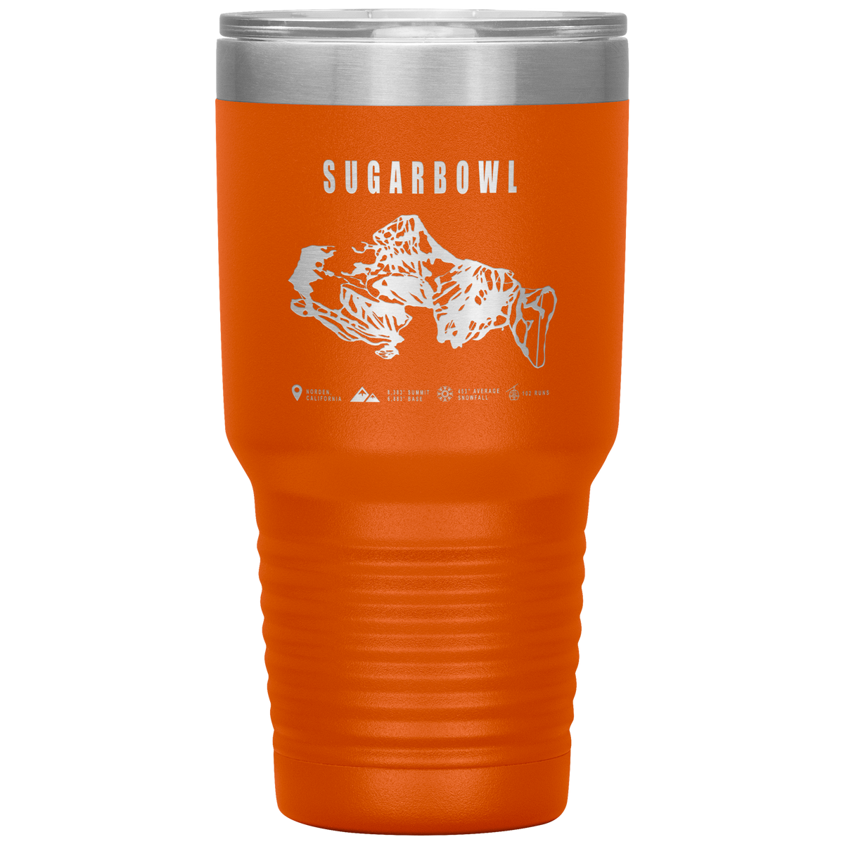 Sugarbowl, California Ski Trail Map 30oz Tumbler - Powderaddicts