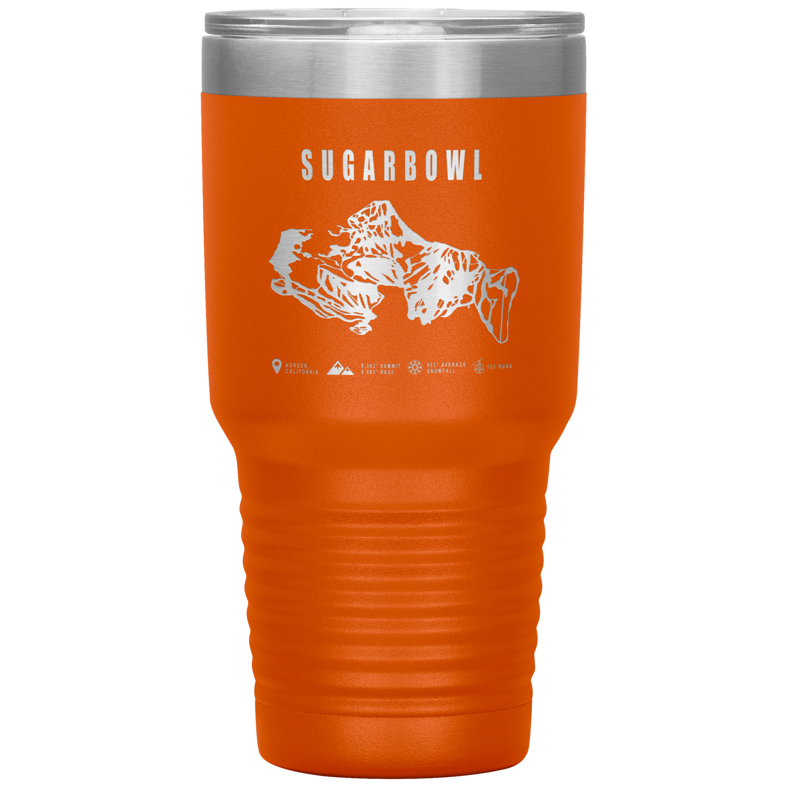 Sugarbowl, California Ski Trail Map 30oz Tumbler - Powderaddicts
