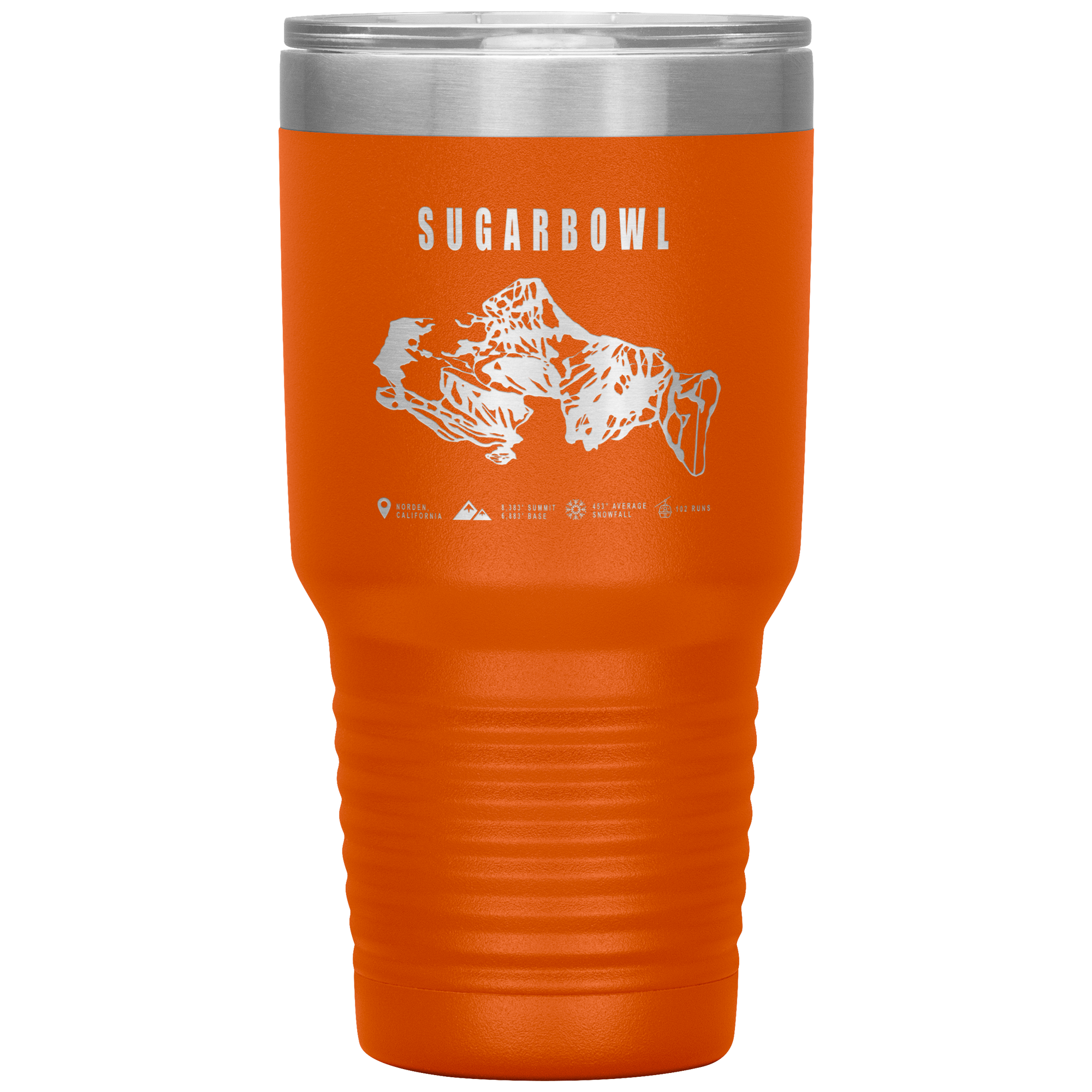 Sugarbowl, California Ski Trail Map 30oz Tumbler - Powderaddicts
