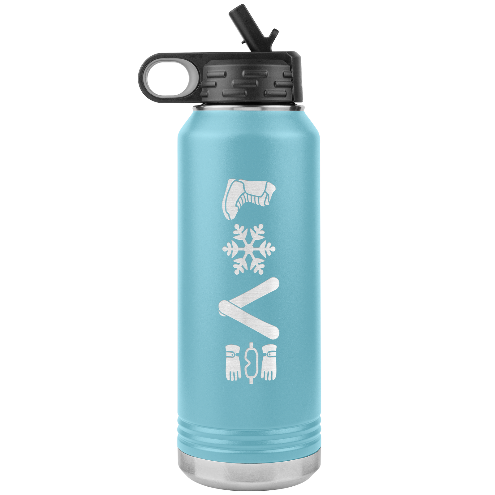 Love Snowboard Symbols 32oz Water Bottle Tumbler - Powderaddicts