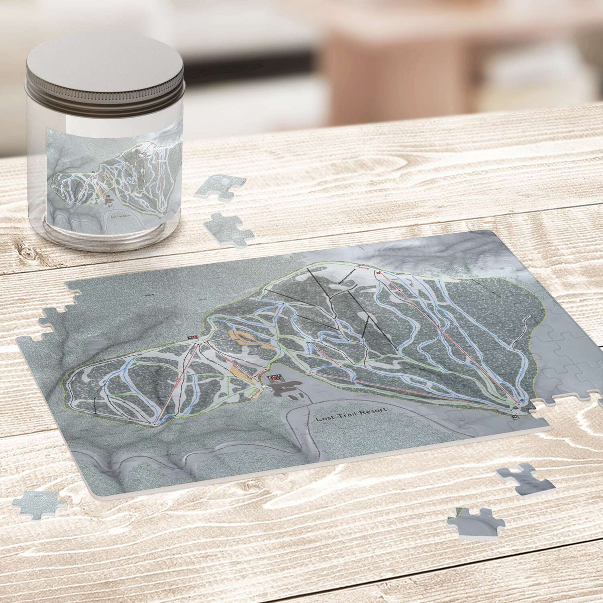 Lost Trail Montana Ski Trail Map Puzzle - Powderaddicts