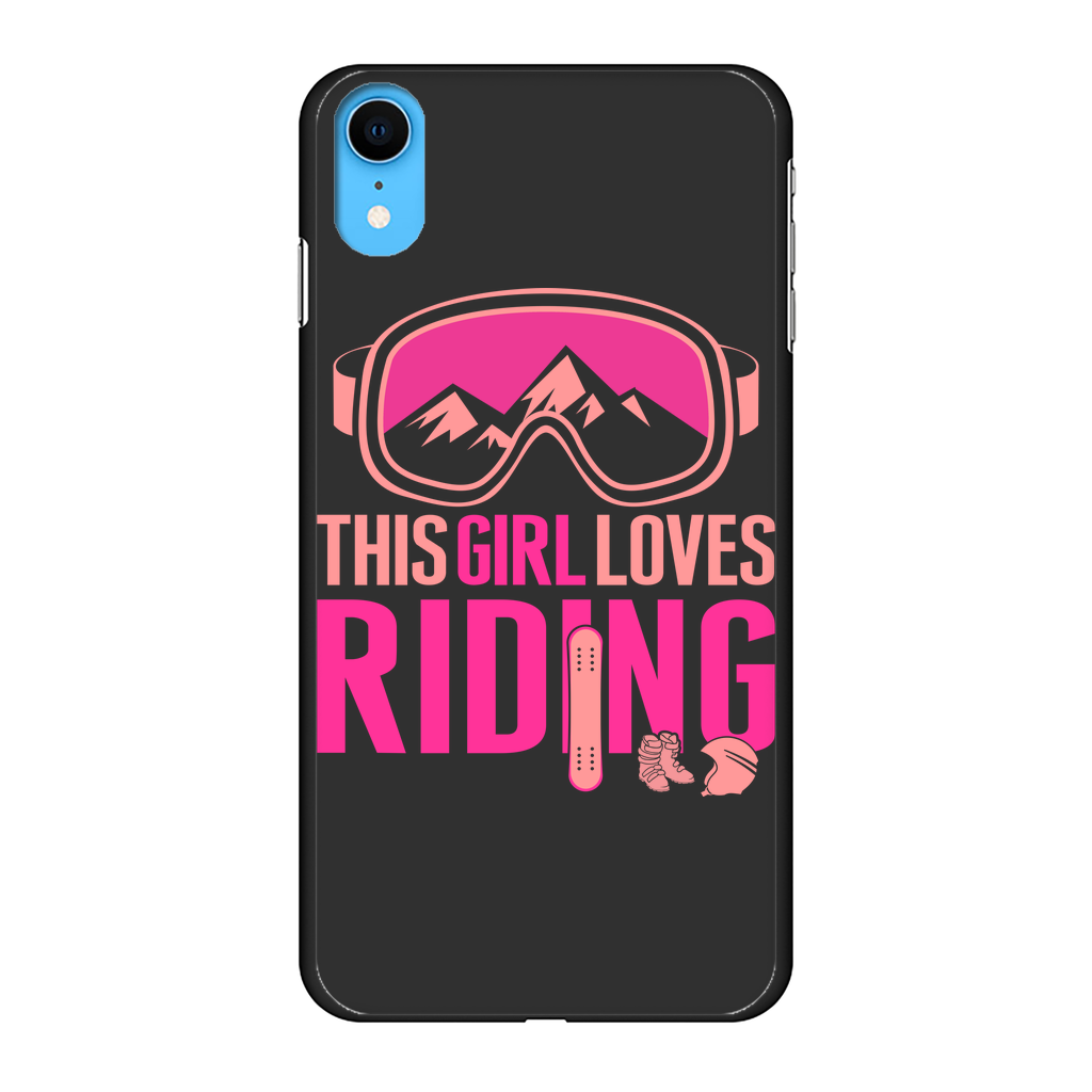 This Girl Loves Riding Back Printed Black Hard Phone Case - Powderaddicts