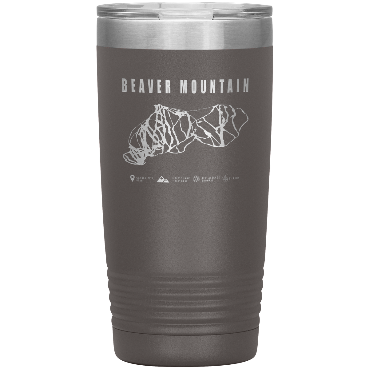 Beaver Mountain,Utah Ski Trail Map 20oz Tumbler - Powderaddicts