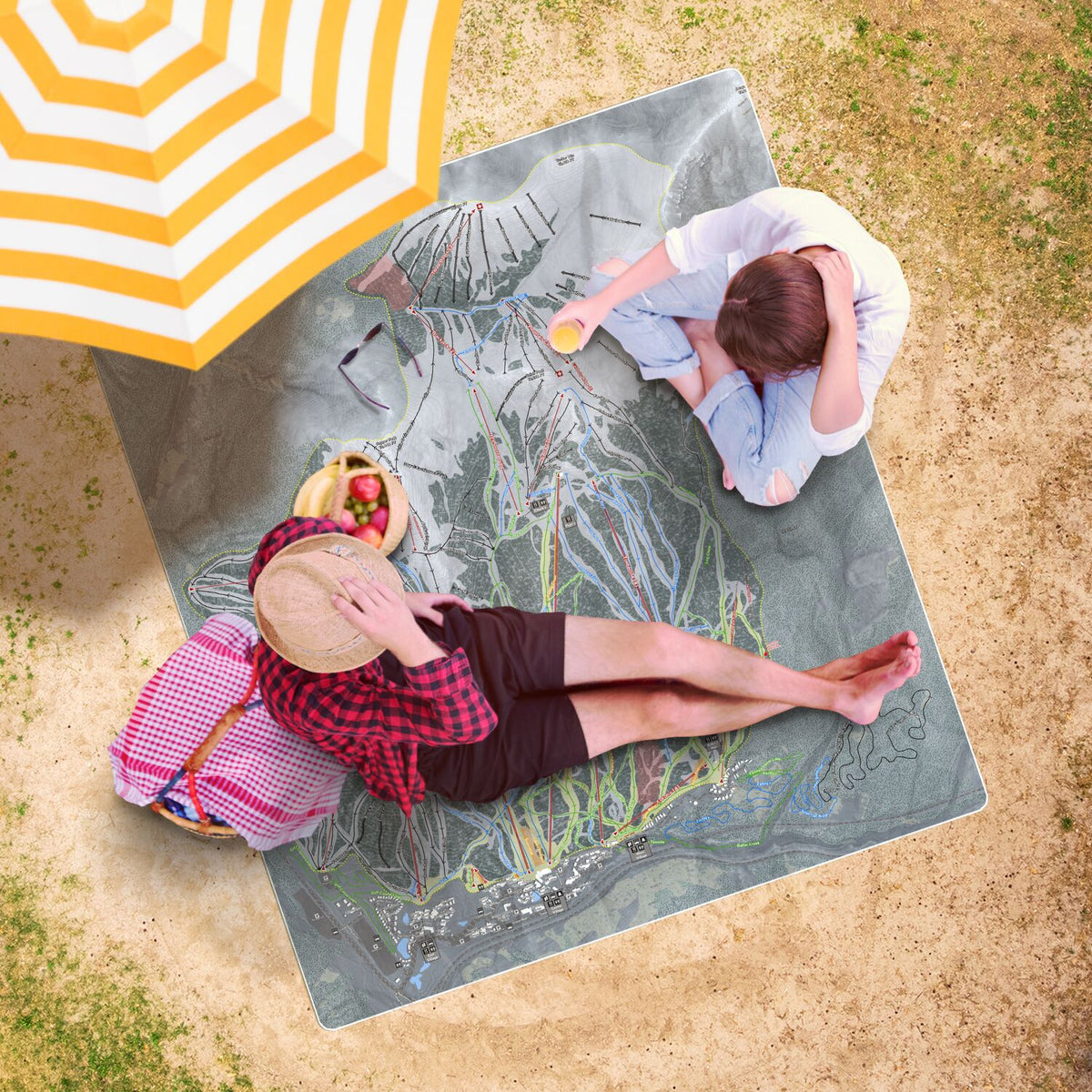 Copper Mountain, Colorado Ski Resort Map Printed Beach Towel - Powderaddicts