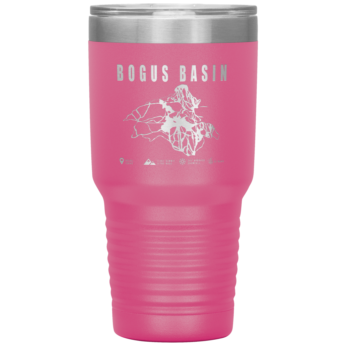 Bogus Basin Idaho Ski Trail Map 30oz Tumbler - Powderaddicts
