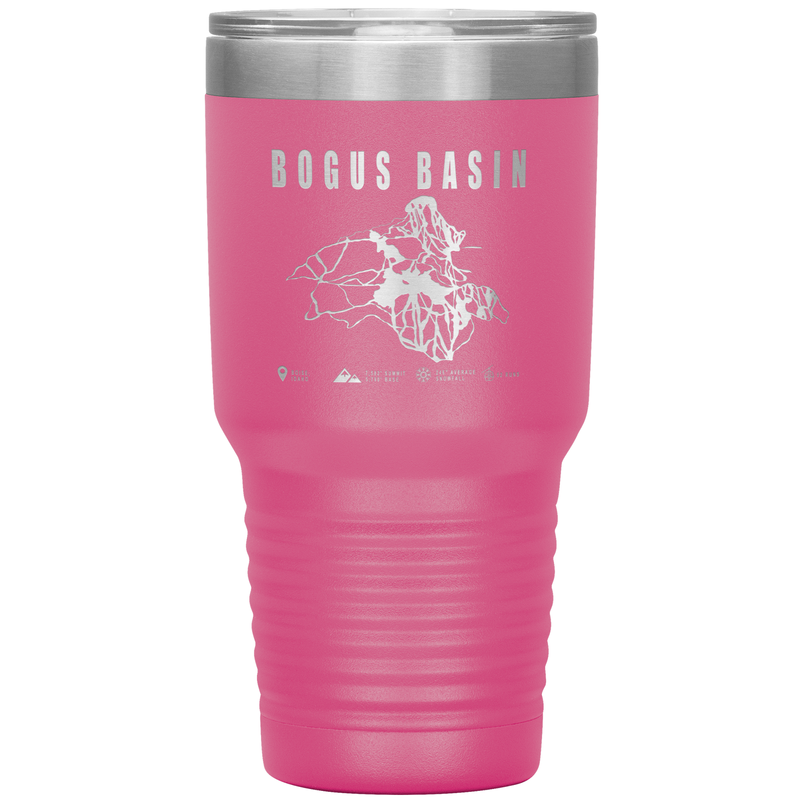Bogus Basin Idaho Ski Trail Map 30oz Tumbler - Powderaddicts