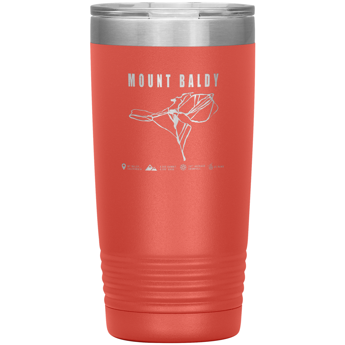 Mount Baldy, California Ski Trail Map 20oz Tumbler - Powderaddicts