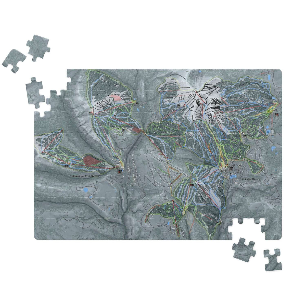 Big Sky Combo Montana Ski Trail Map Puzzle - Powderaddicts