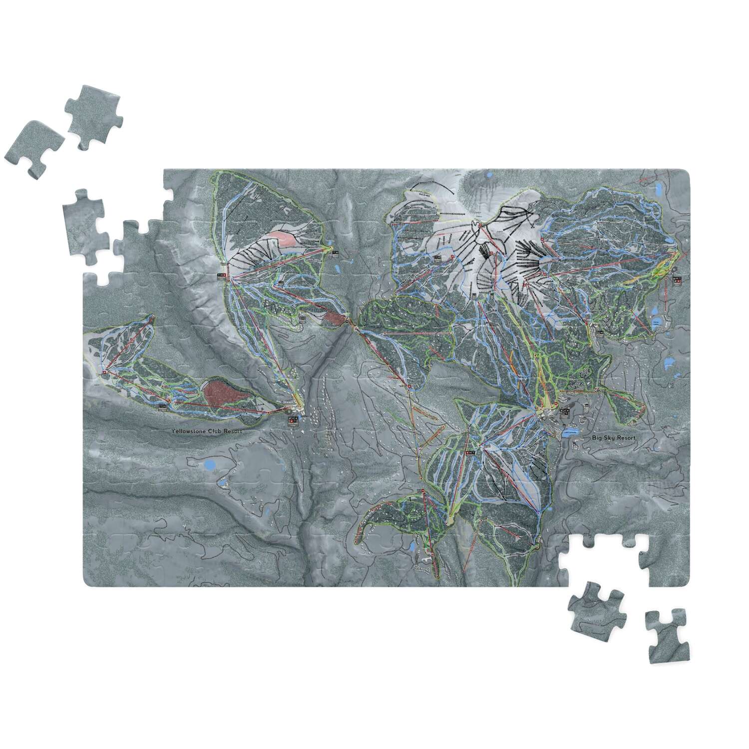 Big Sky Combo Montana Ski Trail Map Puzzle - Powderaddicts