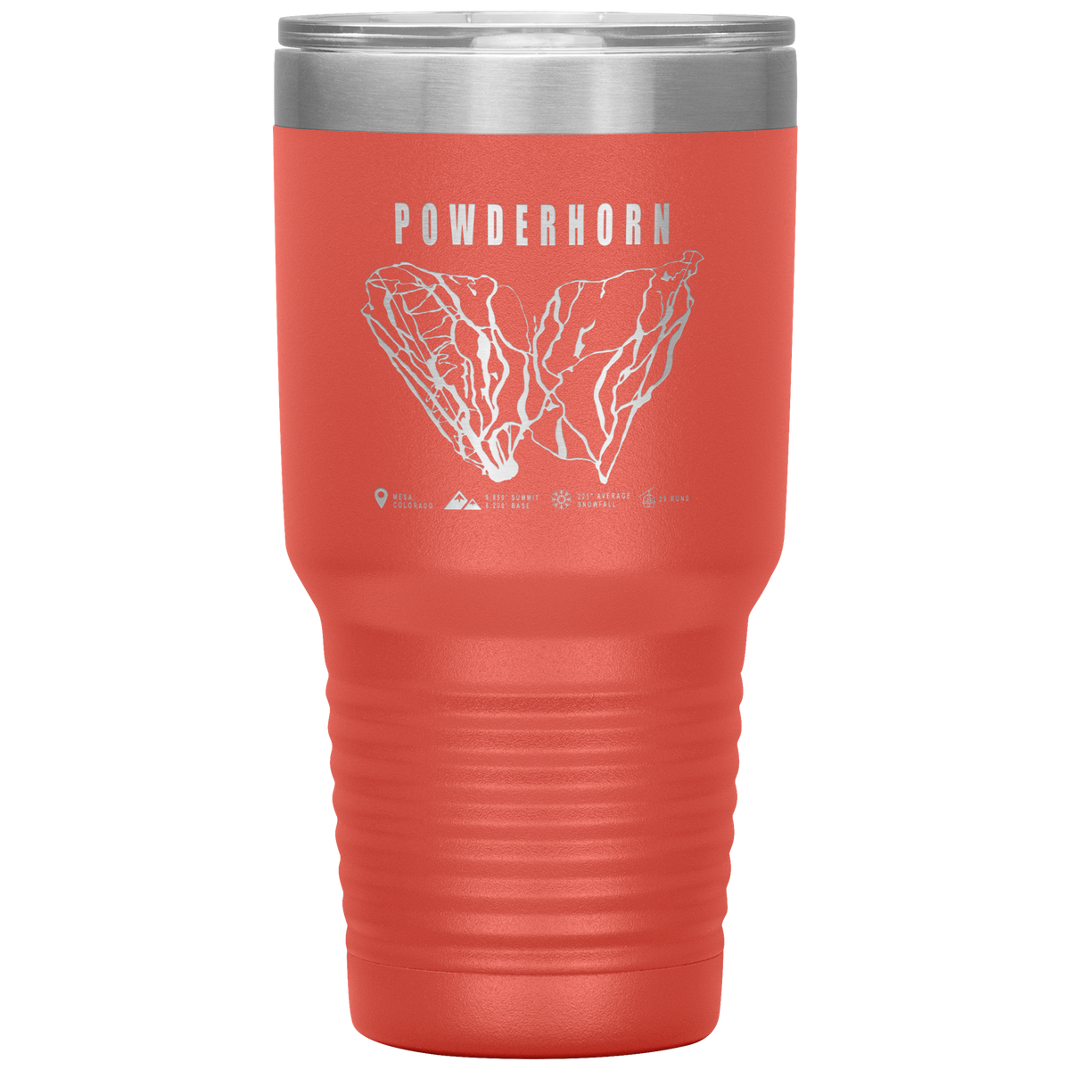 Powderhorn Colorado Ski Trail Map 30oz Tumbler - Powderaddicts