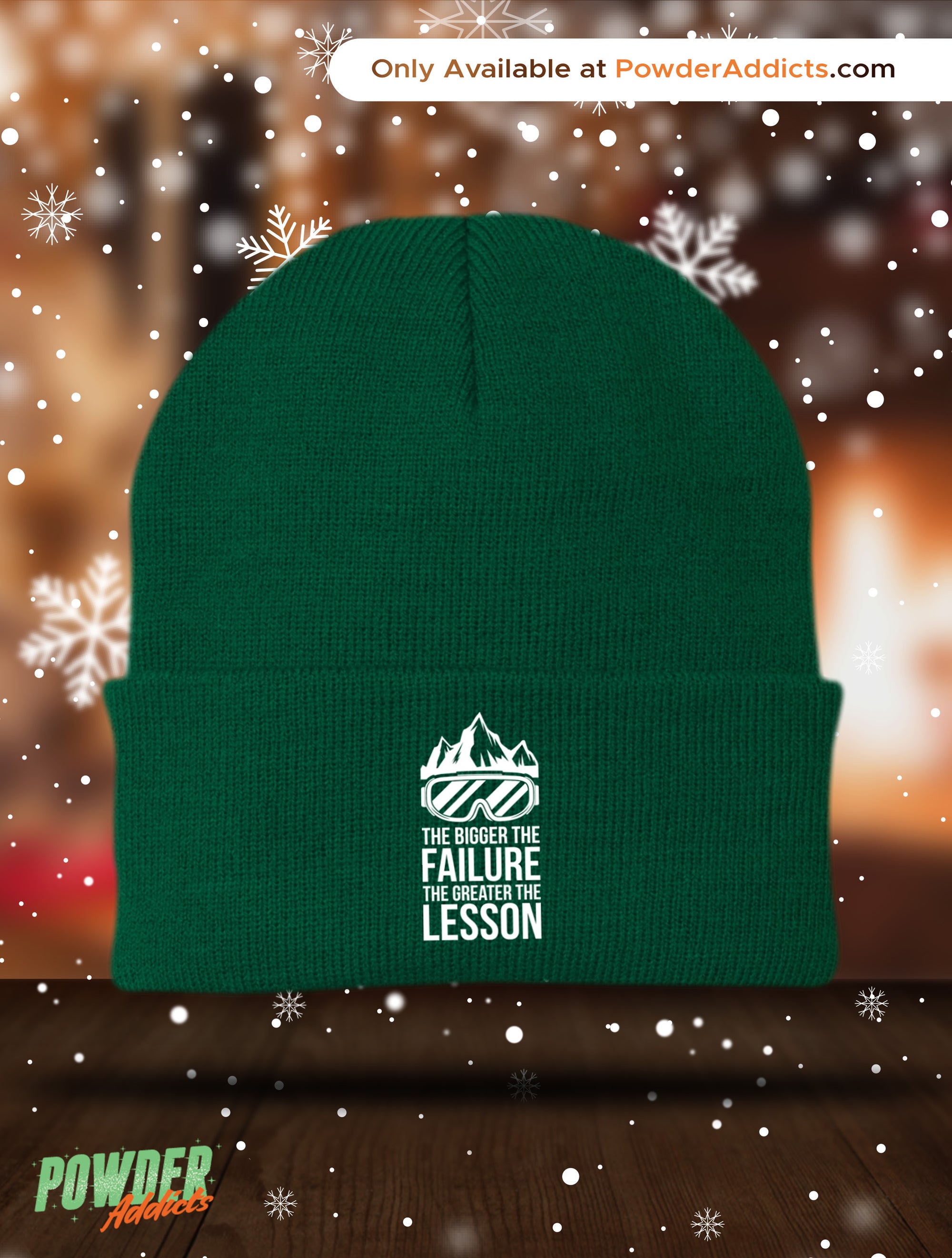 The Bigger The Failure The Greater The Lesson Knit Cap - Powderaddicts