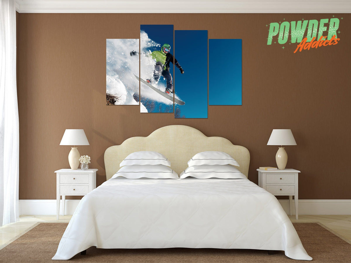 Snowboard Jump 4 Piece Canvas - Powderaddicts
