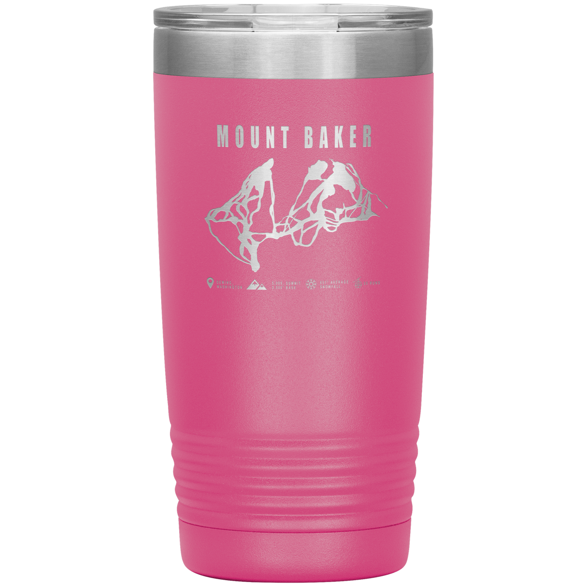 Mount Baker, Washington Ski Trail Map 20oz Tumbler - Powderaddicts