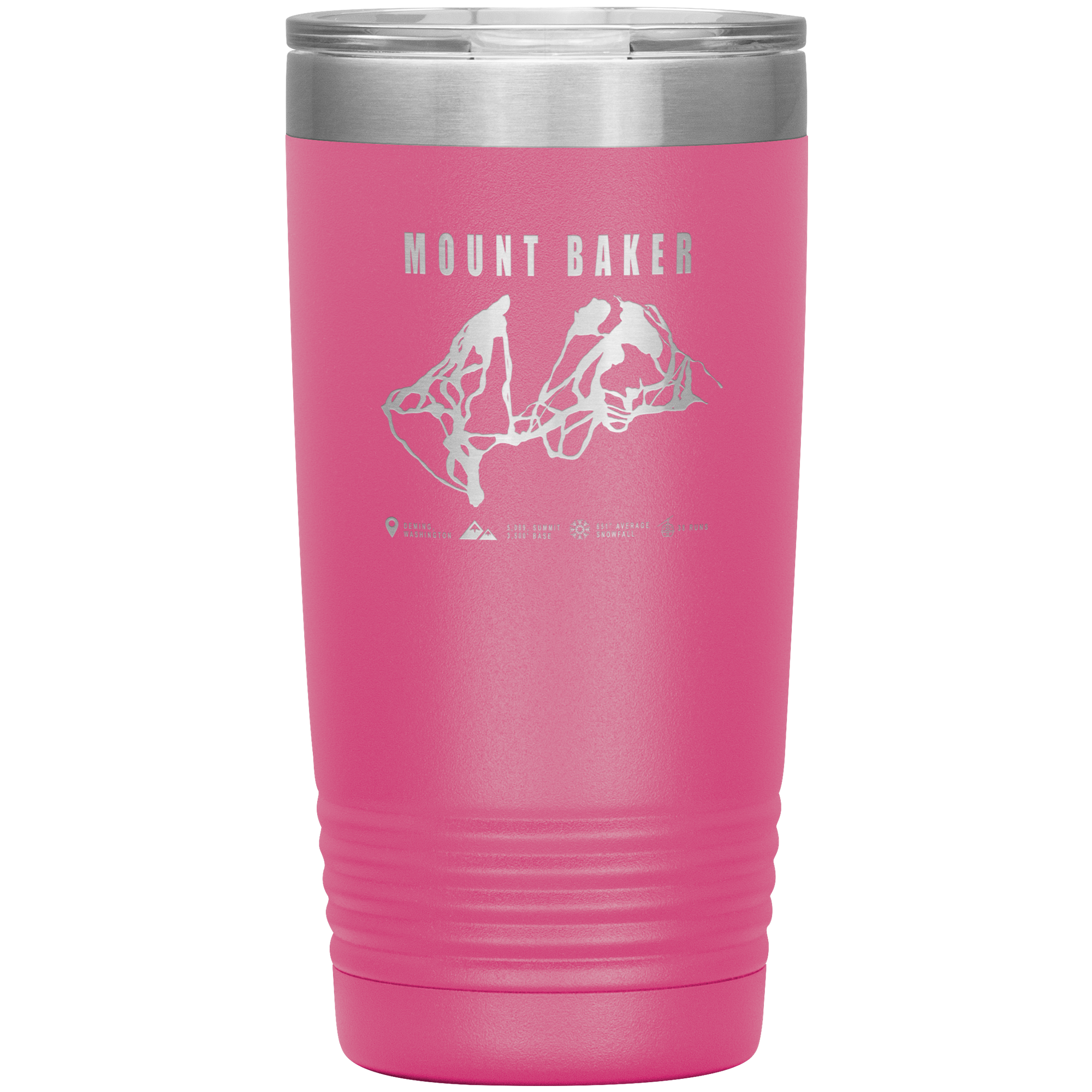 Mount Baker, Washington Ski Trail Map 20oz Tumbler - Powderaddicts