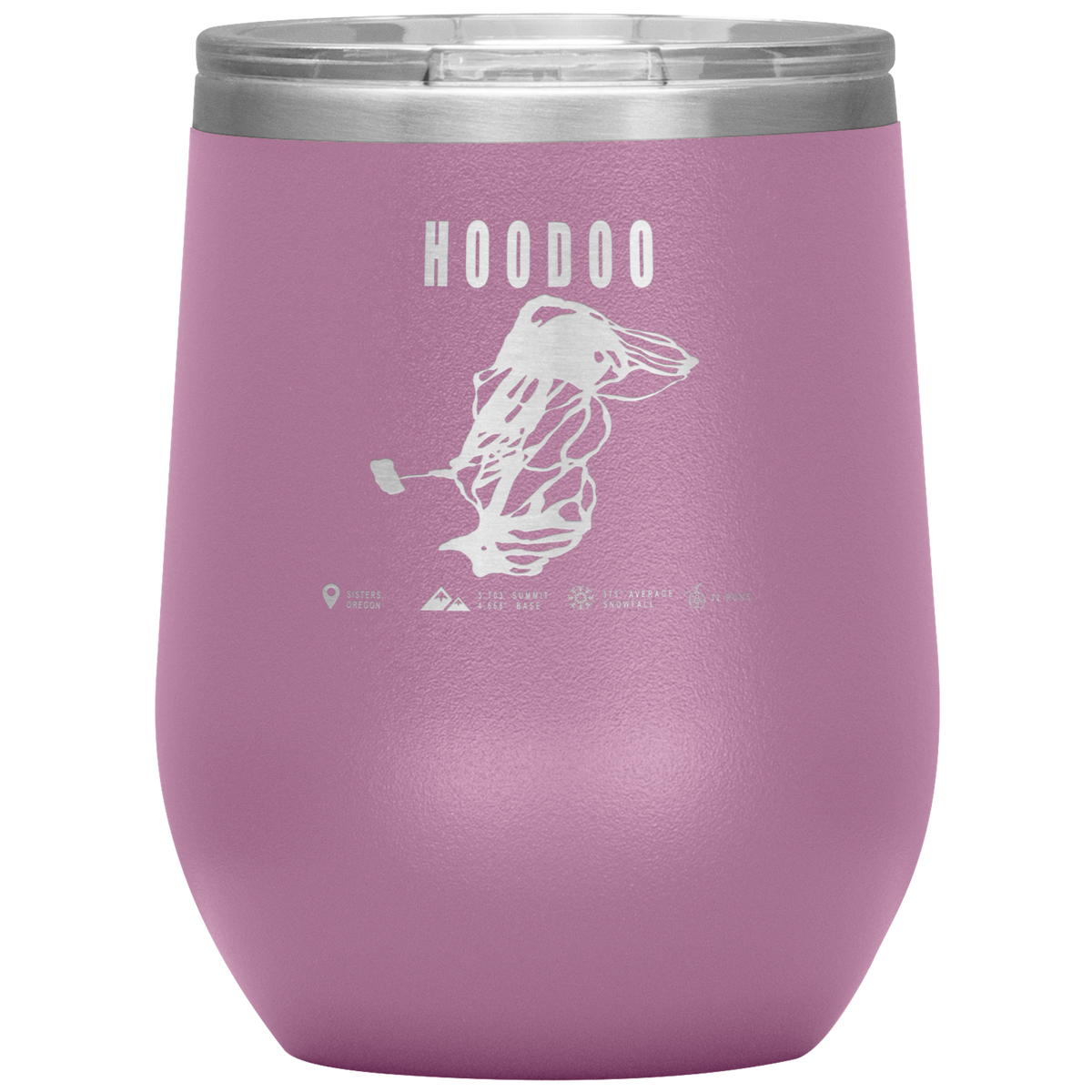 Hoodoo, Oregon Ski Trail Map Wine 12oz Tumbler - Powderaddicts