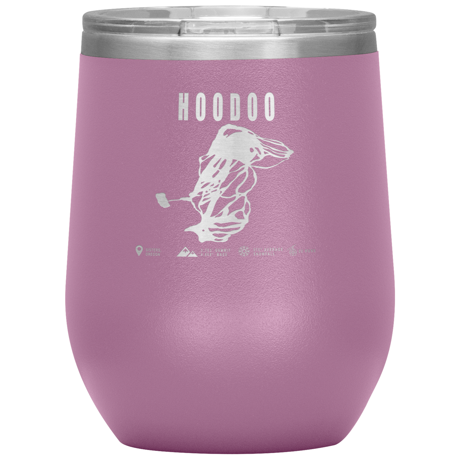 Hoodoo, Oregon Ski Trail Map Wine 12oz Tumbler - Powderaddicts