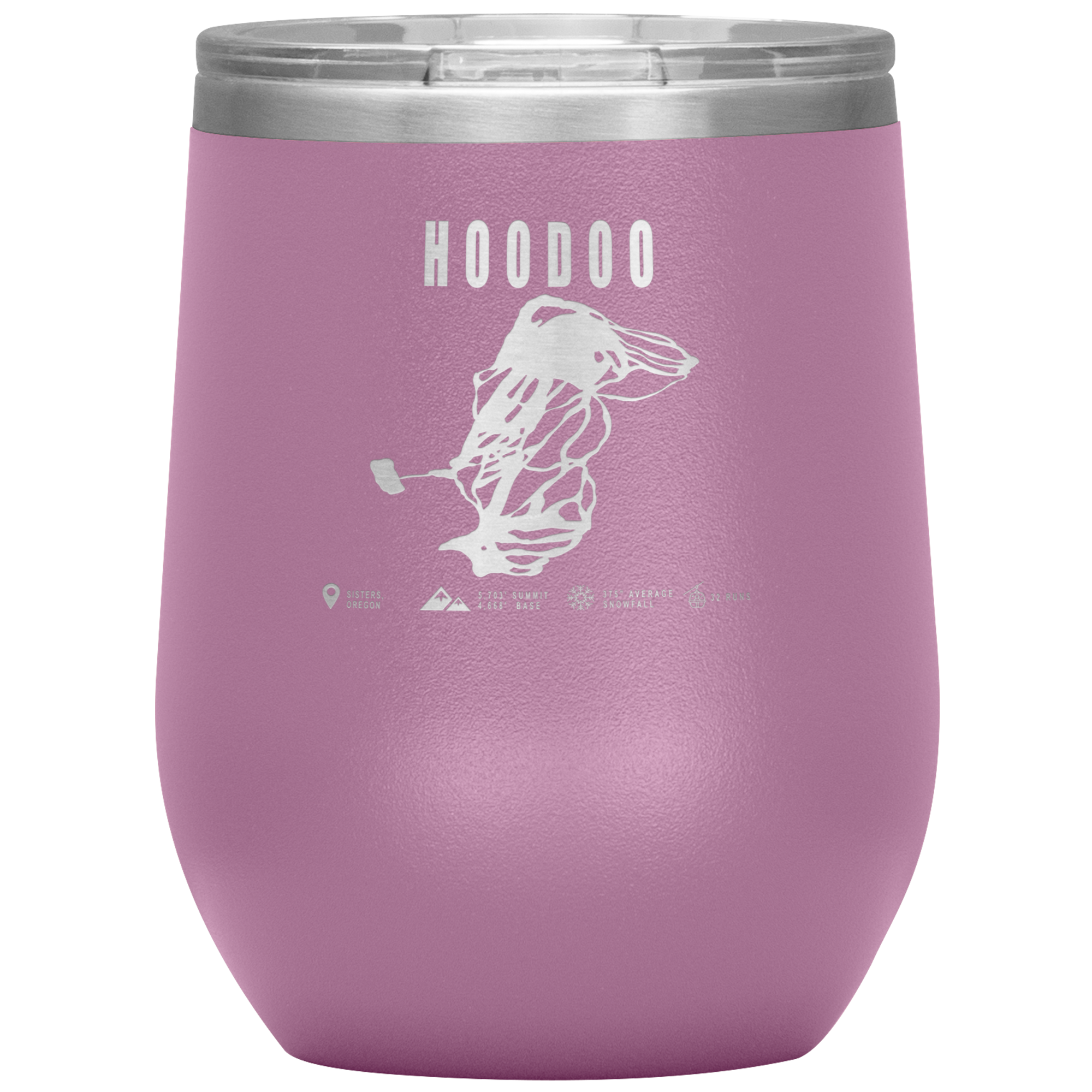 Hoodoo, Oregon Ski Trail Map Wine 12oz Tumbler - Powderaddicts