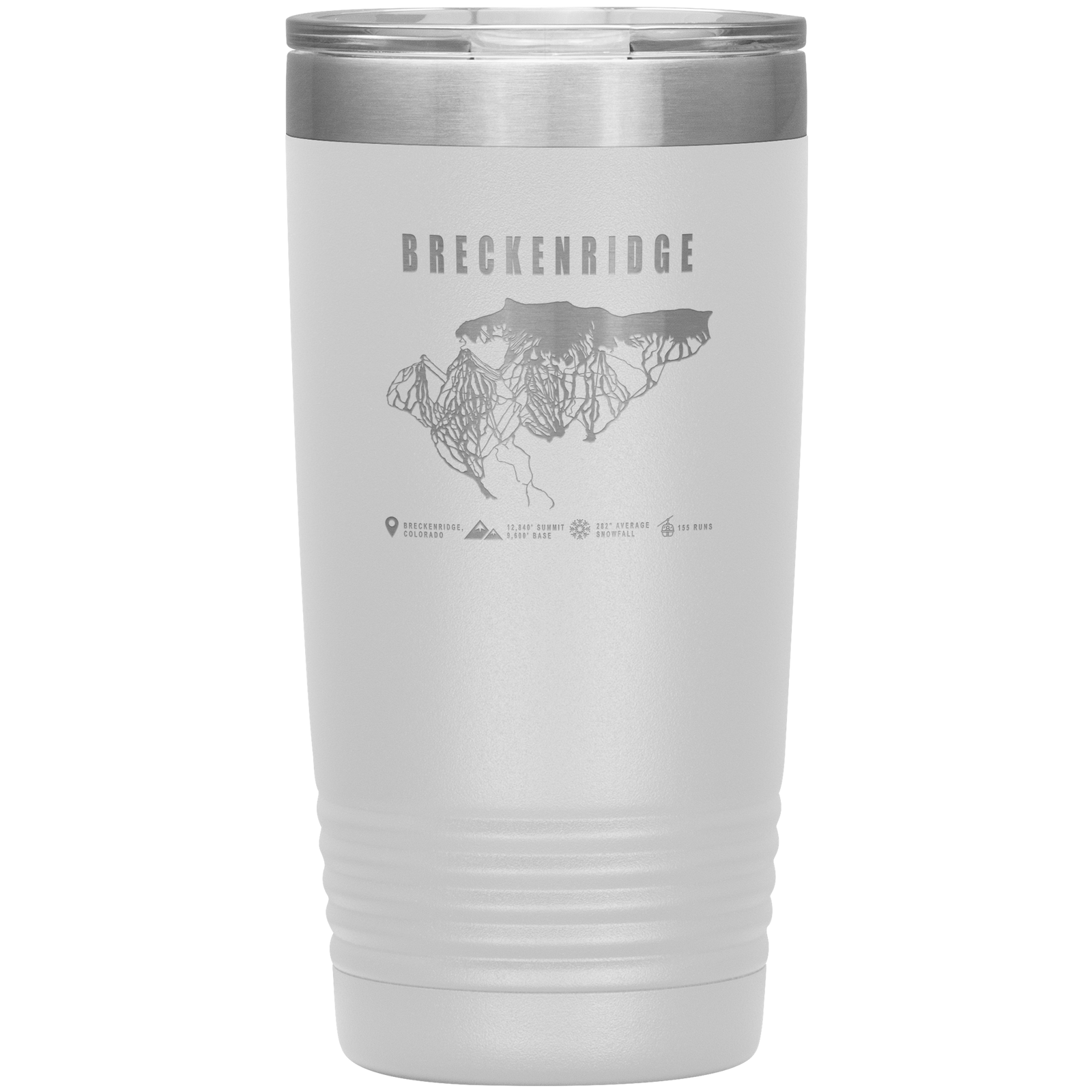Breckenridge Colorado Ski Trail Map 20oz Tumbler - Powderaddicts