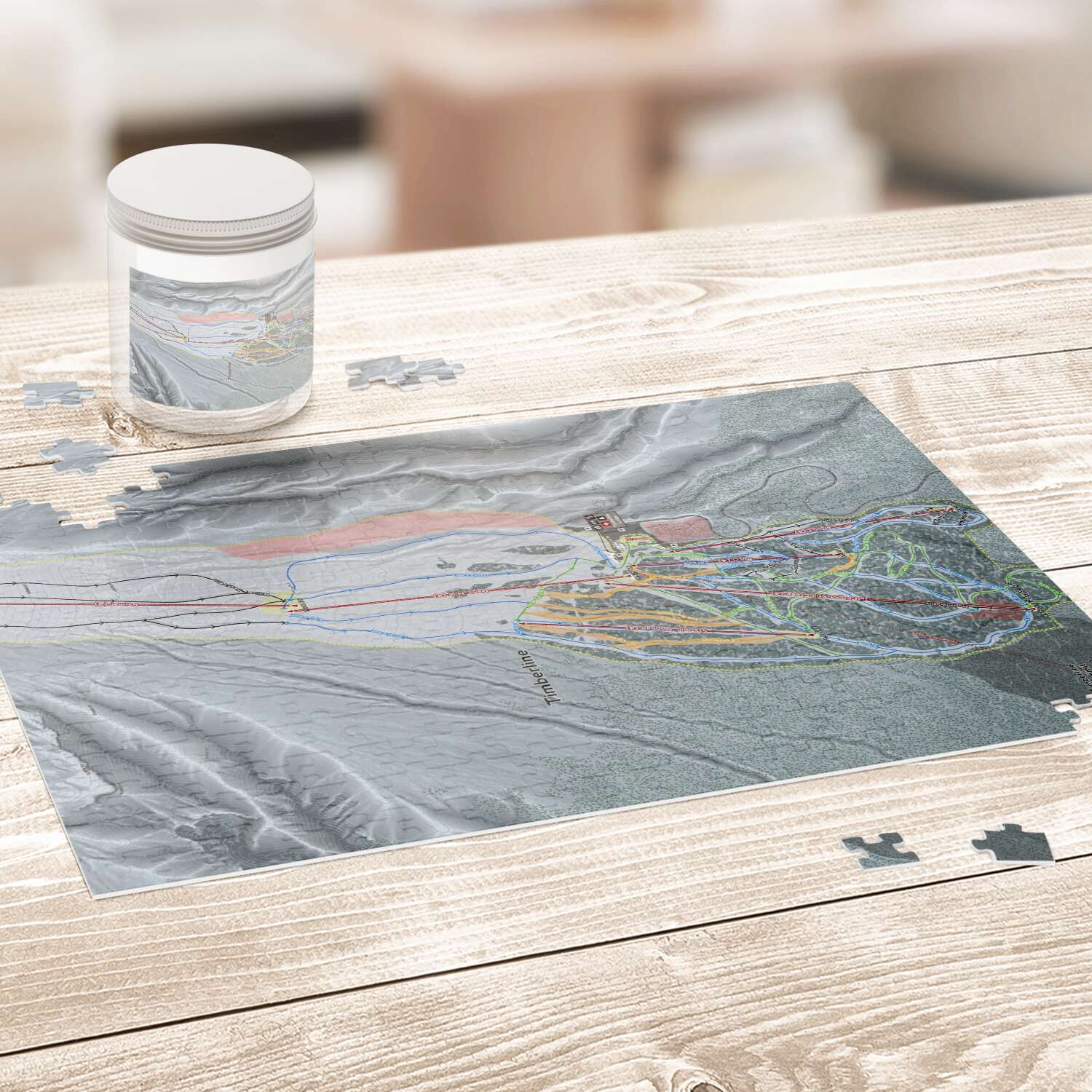 Timberline, Oregon Ski Trail Map Puzzle - Powderaddicts