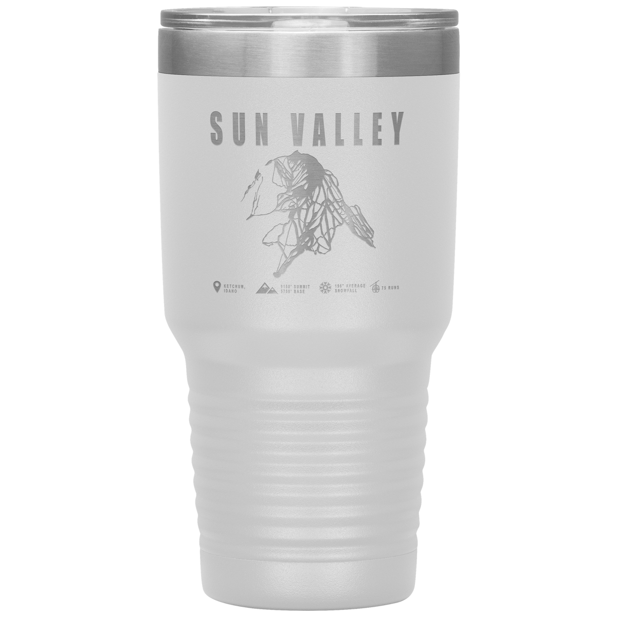 Sun Valley Idaho Ski Trail Map 30oz Tumbler - Powderaddicts